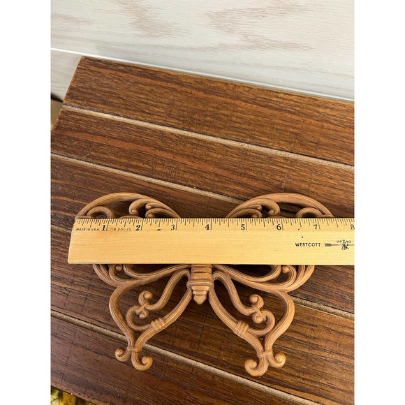 Vintage Boho Homco “Wicker” Composite Butterfly Wall Hanging Pair - Picture 5 of 5